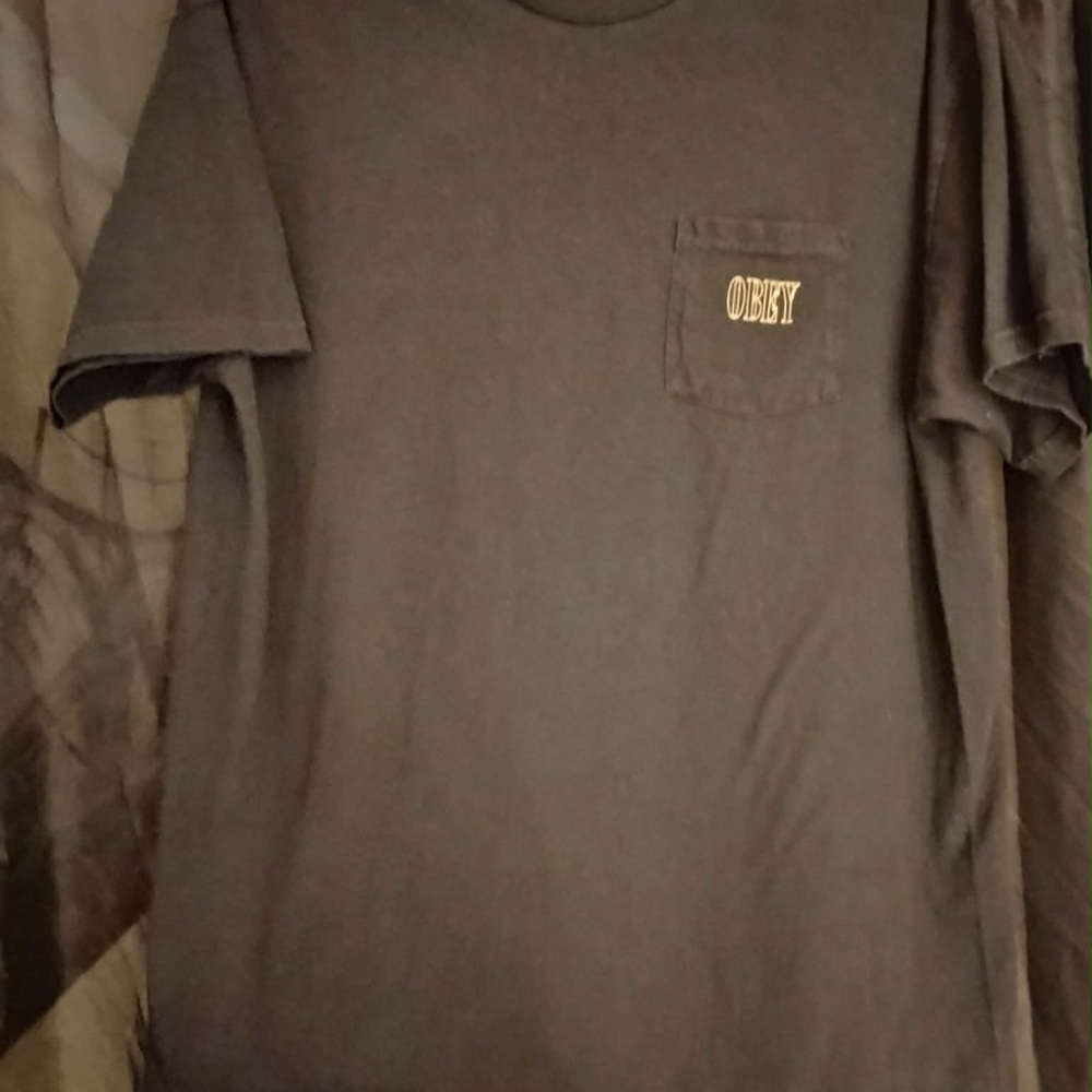 Obey Dark Brown Tee with Pocket